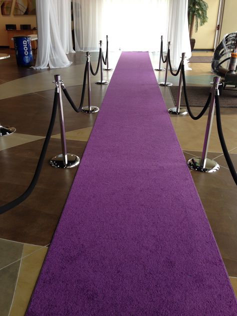 Elegant set-up at World Victory Church #Atlanta #rental #royal #purple #carpet #runner #VIP #stanchions #black #ropes Black Carpet Living Room, Black Carpet Bedroom, White Carpet Bedroom, Black And White Carpet, Wedding Aisle Runner, Black White Bedrooms, Stair Makeover, Purple Carpet, Textured Carpet