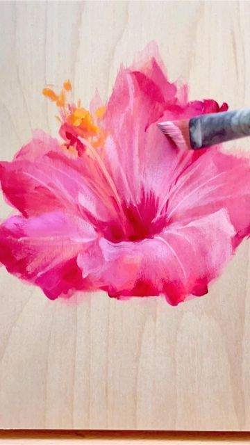 Painting Of Hibiscus Flower, Acrylic Hibiscus Painting, Hibiscus Painting Acrylic Easy, How To Paint Hibiscus Flowers Acrylic, Painted Hibiscus Flower, Hibiscus Painting Acrylic, Hibiscus Paintings, Hawaiian Flower Painting, Alissa Kari