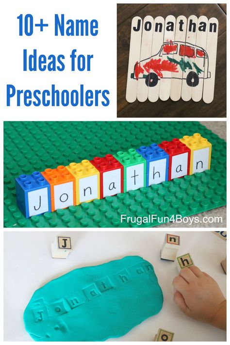 Simple Name Activities for Preschoolers - 10+ Name Games Preschool Language Arts Activities, Name Activities For Preschoolers, Name Writing Activities, Name Activities Preschool, Preschool Language Arts, Preschool Names, Preschool Language, Eyfs Activities, Activities For Preschoolers