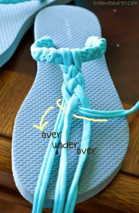 Cute, smart, fancy DIY ideas and projeccts to have some fun Lauren Diy, Flip Flop Craft, Crochet Flip Flops, Diy Sandals, Braided Sandals, Stylish Sandals, Crochet Shoes, Summer Diy, Crochet Slippers