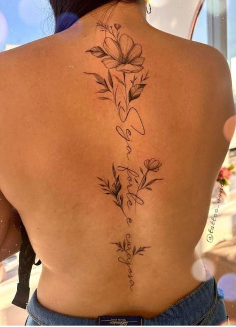 Secret Tattoo, Back Tats, Flower Tattoo Back, Tattoos For Lovers, Cute Tattoos For Women, Small Words, Tattoo Inspo, Back Tattoo, Cute Tattoos