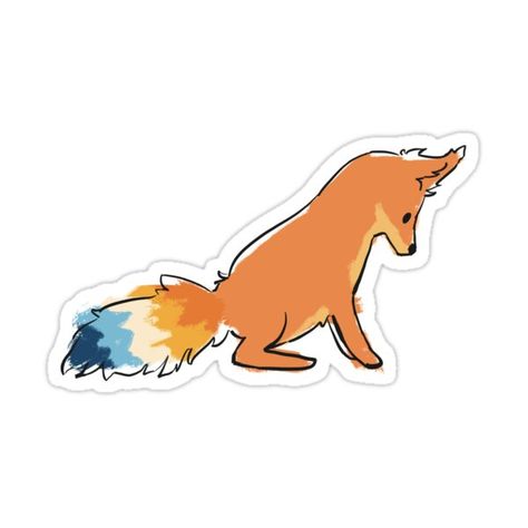 Pride Flag Sticker, Sketchy Style, Flag Sticker, Pride Flag, Fox, Flag, Design