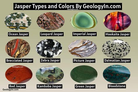 Jasper - Types and varieties of Jasper (Photos) - Geology In Jasper Types, Identifying Rocks, Sedimentary Rock Formation, 3rd Rock From The Sun, Dalmatian Stone, Rock Identification, Gemstones Chart, Love Stones, Rock Collecting