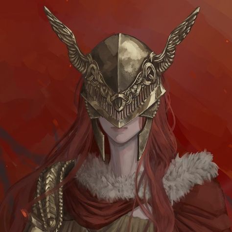 Malenia Art, Malenia Fanart, Souls Art, Abyss Anime, Red Hair Woman, Dark Souls Art, Girl Drawings, Female Knight, Dragon Ring