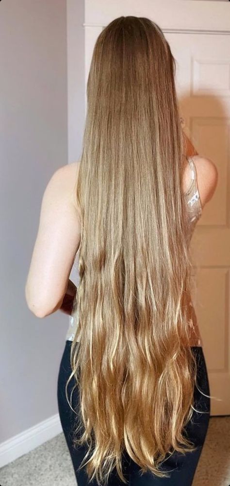 Thigh Length Hair, V Cut Hairstyle, V Cut Hair, Long Brunette Hair, Extremely Long Hair, Extra Long Hair, Long Hair Tips, Golden Blonde Hair, Long Healthy Hair