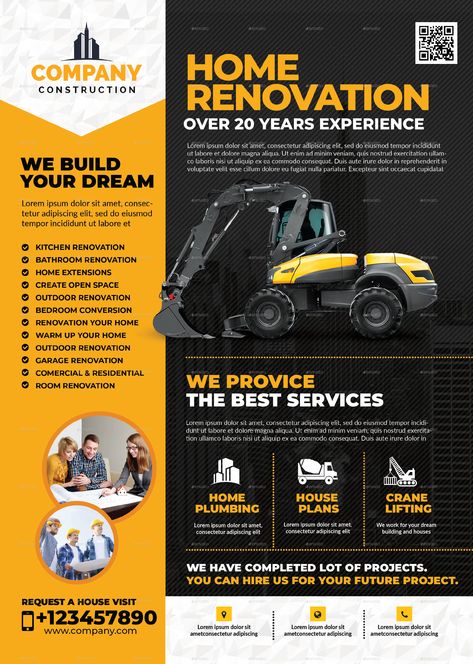 Construction Company Flyer #Construction, #Company, #Flyer Construction Company Flyer, Construction Ads Design, Construction Company Branding, Construction Ads, Construction Advertisement, Construction Brochure, Construction Poster, Construction Flyer, Company Flyer