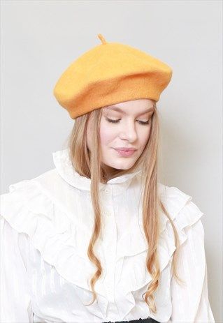 Yellow Beret Outfit, Yellow Beret, Beret Outfit, Hat Fashion Women, No Results Found, Women Hats, Wool Beret, Hats Women, Wool Berets