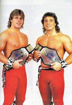 AWA World Tag Team Champions The Midnight Rockers (Michaels and Jannetty) 80s Wrestling, Awa Wrestling, Nwa Wrestling, Free Roblox Gift Card Codes, Wrestling Belts, Wwf Superstars, The Heartbreak Kid, Wrestling Posters, Wwe Tag Teams