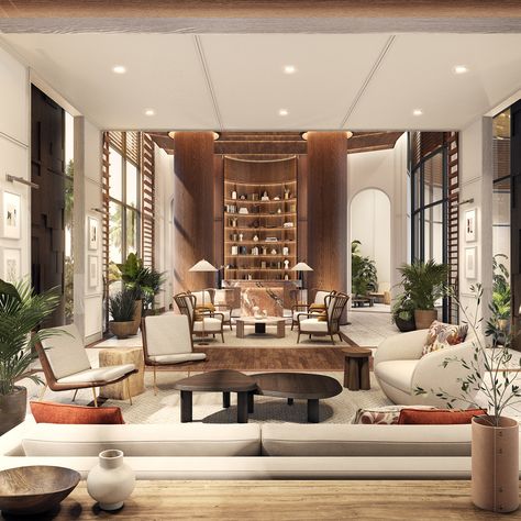 Studio Munge | Pendry Tampa Residences - Studio Munge Studio Munge, Hotel Room Interior, Best Living Room Design, Hotel Lounge, Rooftop Lounge, Lounge Seating, Upholstered Seating, Interior Design Firms, Best Interior