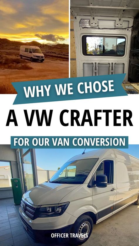 A quick intro to our VW 2019 Crafter camper van conversion and reasons why we think this is the best van for DIY campervan conversions. If you're planning to convert a campervan, and looking for the best van for the job, this post will outline why WE think the VW Crafters are the perfect fit, along with what our campervan conversion plans are, and our next steps! Crafter Camper Conversion, Van Conversion Tips, Vw Crafter Camper, Campervan Storage Ideas, Camper Layout, Campervan Storage, Van Layouts, Van Life Hacks, Campers And Rv