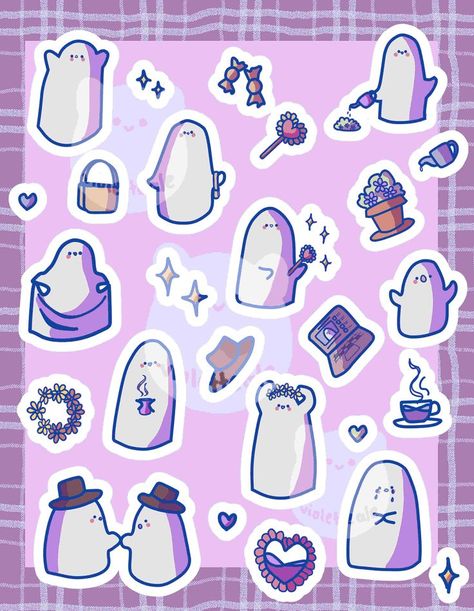 A very cute ghost sticker sheet that you can buy from my ko-fi Cute Ghost Stickers Printable, Sticker Collection, Cute Ghost, Printable Stickers, Sticker Sheets, Sticker Paper, Ghost, Sketch Book, Comics