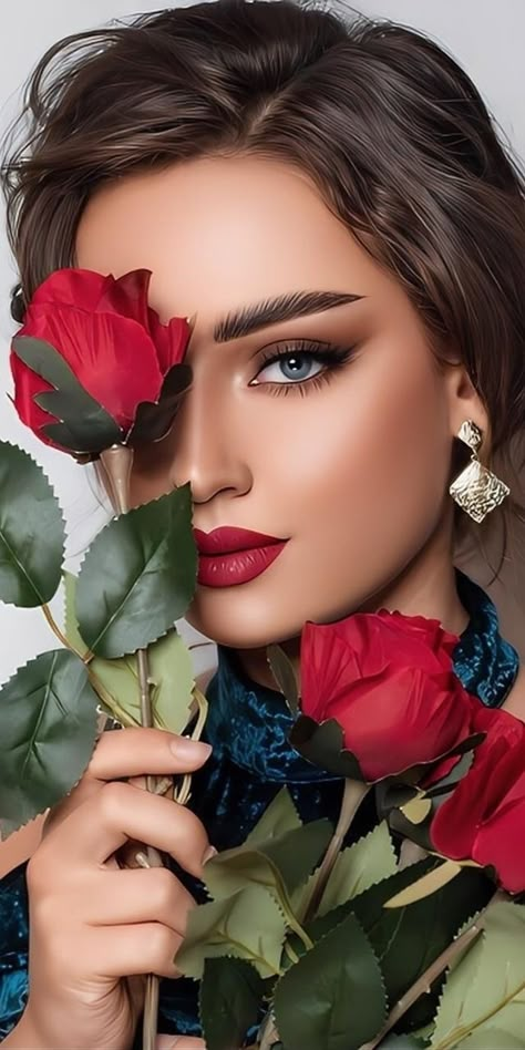 (99+) Secret Woman Love su Tumblr Women With Flowers, Women And Flowers, Women Faces, Love Rose, Fashion Over 40, Flower Beauty, Beautiful Eyes, Woman Face, Girl Face