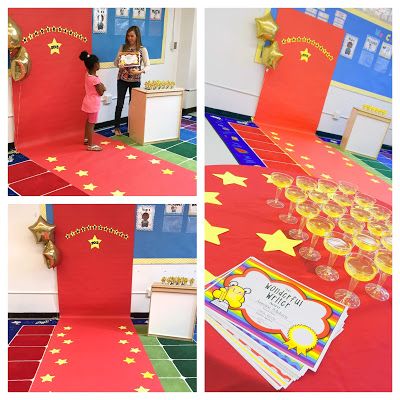 Kindergarten Awards Ceremony, Kindergarten Celebration Ideas, Publishing Party, Preschool Graduation Theme, Kindergarten Awards, Vpk Graduation, Kindergarden Graduation, End Of The Year Celebration, Hollywood Theme Classroom