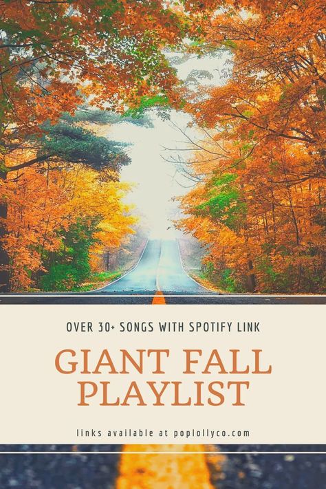 Ultimate Fall Playlist with spotify link and free printable | Poplolly co #fallplaylist #spotify #fallmusic Cozy Fall Playlist, Fall Songs For Instagram Story, Fall Music Aesthetic, Fall Playlist Songs, Fall Songs Playlist, Fall Playlist Names, Fall Music Playlist, Cozy Playlist, September Playlist