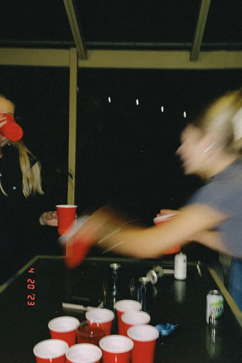 girls night, party, beer pong, film camera Senior Year Mood Board, 25 Year Old Aesthetic, Beer Pong Aesthetic, Pregame Aesthetic, Aether Aesthetic, Senior Year Aesthetic, Sorority Aesthetic, Pretty Mess, Friends Drinks