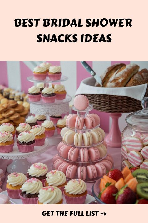 Best Bridal Shower Snacks Ideas Bridal Party Snacks Before Wedding, Snacks For Bridal Party Wedding Day, Bunch Bridal Shower Food, Snacks For Bridal Shower Simple, Best Bridal Shower Food, Bridal Shower Small Bites, Food For Bridal Party Getting Ready, Bridal Shower Dessert, Wedding Shower Snacks