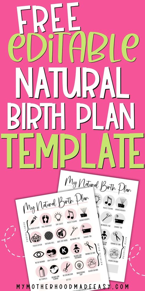 How to Plan a Natural Birth: Everything You Need to Know Looking for how to plan a natural birth? Here is everything you need to know about planning for a natural birth + Free Visual Natural Birth Plan template! You can use our natural birth plan template as an example or customize it yourself to fit your birth preferences and needs! Grab your Free Copy of of Printable Visual Birth Plan Template with birth preferences today! https://www.mymotherhoodmadeeasy.com/how-to-plan-a-natural-birth Holistic Birth Plan, Birth Preferences Template, Birth Plan Template Printables Free, Visual Birth Plan Template, Natural Birth Plan Template, Birth Plan Examples, Visual Birth Plan, Birth Plan Printable, Natural Birth Plan