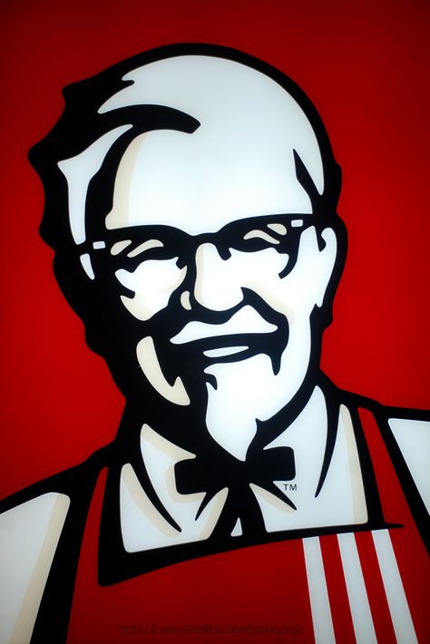 Colonel Sanders of Kentucky Fried Chicken (KFC). Kfc Logo, Fried Chicken Kfc, Metal Coffee Sign, Vintage Coffee Signs, Metal Beer Signs, Kentucky Fried Chicken, Colonel Sanders, Advertising Logo, Kentucky Fried