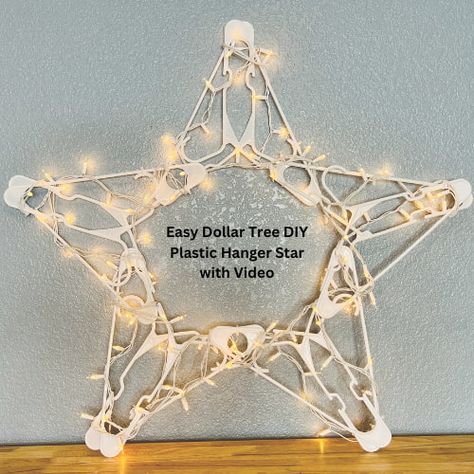 Star Hanger Craft, Clothes Hanger Christmas Star, Clothes Hangers Ideas Crafts, Stars Made From Plastic Hangers, Crafts With Plastic Hangers, Star Made From Plastic Hangers, Clothes Hanger Star Diy, Hanger Stars Diy, Plastic Hanger Crafts