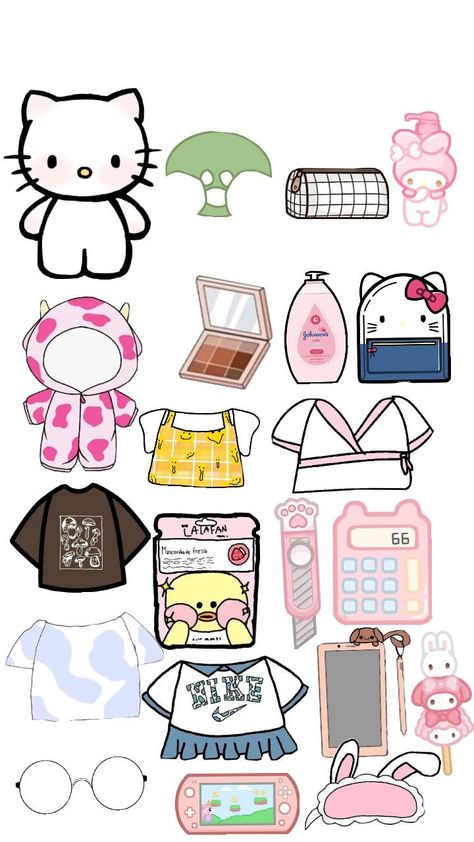 Paper Duck Hello Kitty, Preppy Hello Kitty, Paper Hello Kitty, Tatuaje Hello Kitty, Diy Hello Kitty, Paper Doll Printable Templates, Hello Kitty Colouring Pages, Bubble Tea Shop, Hello Kitty Printables