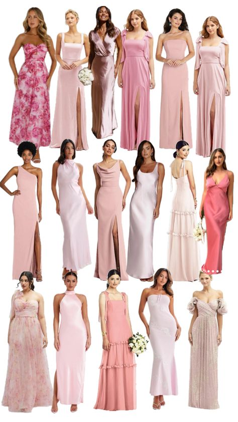 Shades Of Pink Bridesmaids, Pink Bridesmaids, Shades Of Pink, Wedding Inspo, Shades, Pink, Dresses