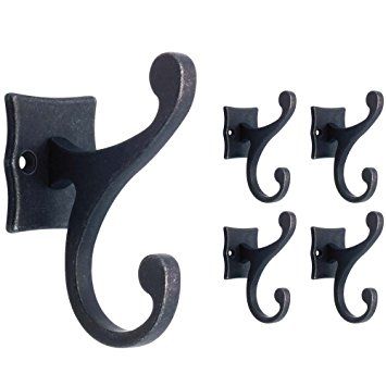 Brainerd 111444 Scroll Coat and Hat Hook, Tumbled Dark Gunmetal - Cast Iron Hooks - Amazon.com Front Door Metal, Hallway To Bedrooms, Hat Wall, Door Metal, Wood Studs, Hat Hooks, Brass Hook, Metal Products, Gunmetal Grey