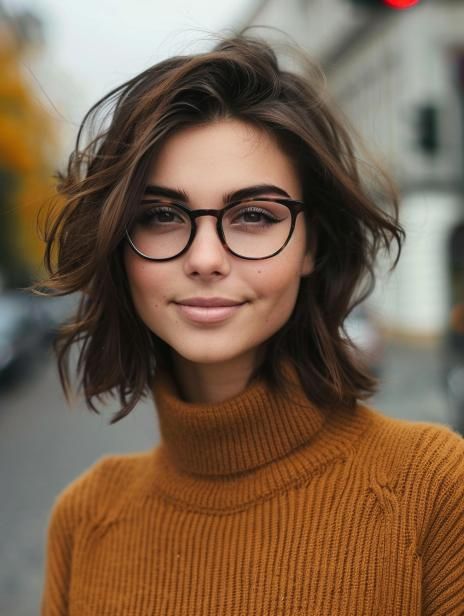 Top Hairstyles with Glasses 2024 - Trendy and Chic Options Medium Length Hair With Glasses, Lob Haircut With Glasses, Trending Glasses Frames For Women 2024, Glasses For Short Hair, Medium Length Haircut With Glasses, Shoulder Length Hair With Glasses, Short Hair Glasses Women, Short Haircut With Glasses, Best Hairstyles With Glasses