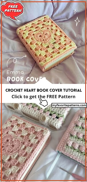 Click the link here to get a Free pattern Crochet Heart Book Cover Tutorial The video explains how to crochet a book cover using a heart granny square pattern. Maham, the instructor, shows how to start with a magic ring, then crochet a heart-shaped square using blue and yellow yarn. She demonstrates different crochet stitches […] How To Read Patterns Crochet, Book Crochet Pattern Free, Book Holder Crochet Pattern, Cute Crochet Book Covers, Book Covers Crochet Free Pattern, Crochet Patterns Book Cover, Crocheted Bible Covers Free Pattern, Crochet Book Sleeve Free Pattern Granny Square, Gen Z Crochet Patterns