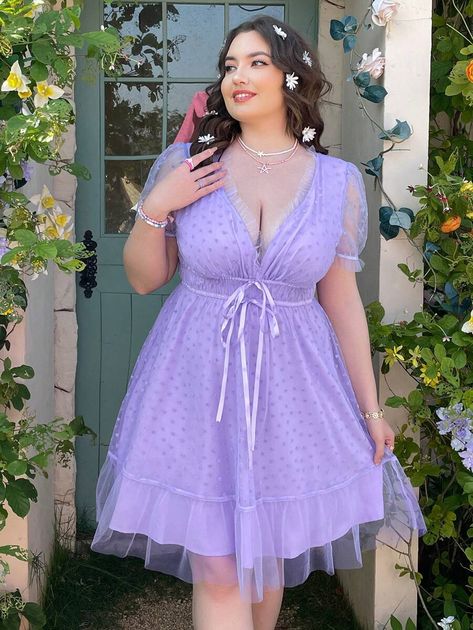 Vestido Color Lila, Bubble Sleeve Dress, Mesh Short, Plus Size Spring, Short Puff Sleeve, Bubble Sleeve, Floral Print Shirt, Dress Purple, Puffed Sleeves Dress