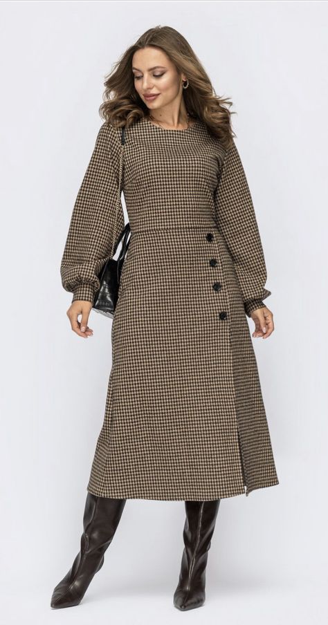 Winter Wool Dress, Woolen Dresses, Trendy Dress Outfits, Warm Dresses, Tea Length Dresses, Stylish Clothes For Women, Mode Inspiration, Winter Fashion Outfits, Classy Dress