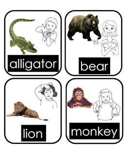 Sign Linguage food and animal cards Animal Sign Language, Animals In Sign Language, Sign Language Animals, Asl Activities, American Sign Language Lessons, Sanskrit Mantras, Indian Sign Language, Makaton Signs, Sign Language Book