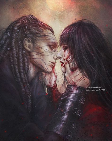 Nan Fe on Instagram: “Since many of you have received your boxes, I guess I can post the painting of Mia and Tric I did for @illumicrate, using @pieraforde photo…” Nevernight Chronicles, Fantasy Love, Fantasy Couples, Arte Fantasy, Fantasy Romance, Fan Book, Fantasy Inspiration, Magical Creatures, Book Fandoms