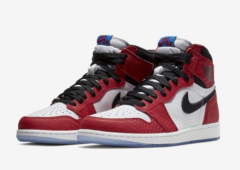 Air Jordan 1 Origin Story Spider-Verse 555088-602 Release Date Price Og Spiderman, Retro Jordans, Nike Gear, Basket Style, Jordan Retro 1, Origin Story, Air Jordan Retro, Nike Tennis, Air Jordan 1 Retro High Og