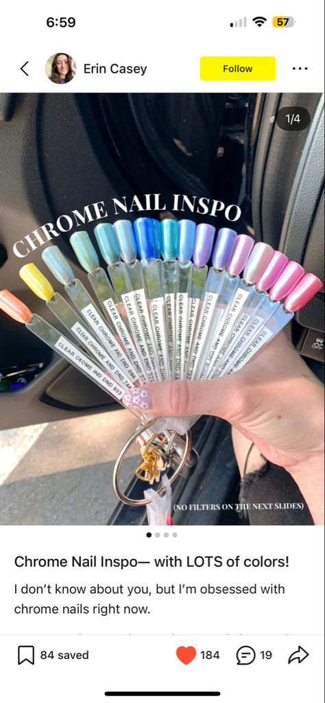 Chrome Nails Color Chart, Chrome Nail Swatches, Dnd Chrome Nails, Chrome Nail Colors, Spring Nail Colors, Wedding Nail, Manicure Ideas, Nail Polish Designs, Chrome Nails