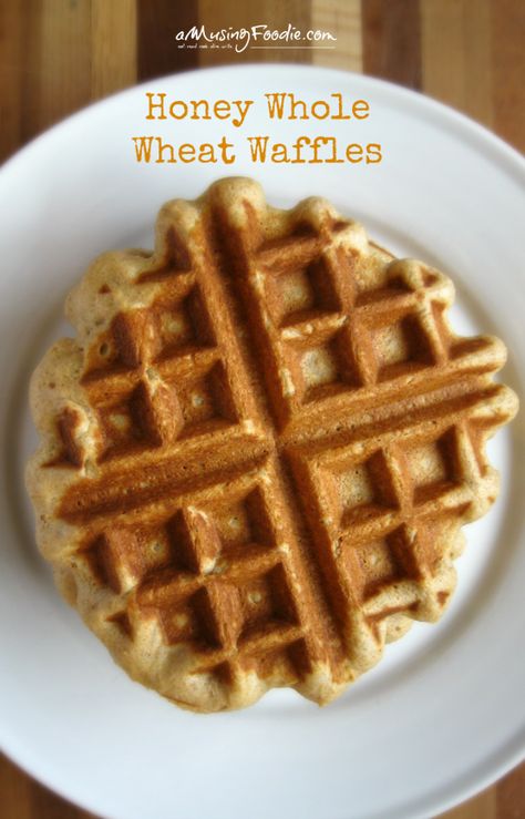 Honey Whole Wheat Waffles Honey Waffles, Wheat Waffles, Wheat Flour Recipes, Brownie Cake Recipe, Quinoa Flakes, Whole Wheat Waffles, Waffles Breakfast, Healthy Waffles, Fruit Tart Recipe