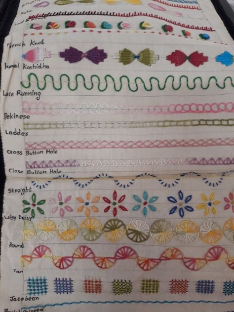 Types Of Embroidery Stitches With Names, Embroidery Fill Stitches, Embroidery Portfolio, Different Types Of Stitches, Embroidery Types, Types Of Embroidery Stitches, Embroidery Stitches Beginner, Basic Hand Embroidery Stitches, Clothes Embroidery Diy