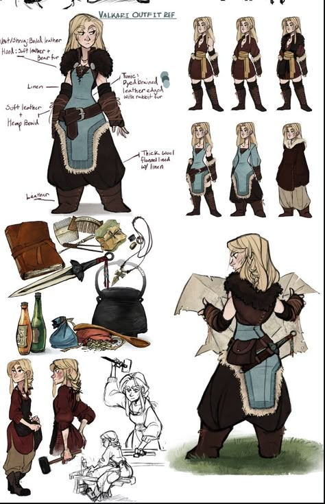 Fantasy Adventurer Outfit, Viking Character, Viking Clothing, Httyd Dragons, Adventure Outfit, Character References, Drawing Stuff, Fantasy Costumes, Character Ideas