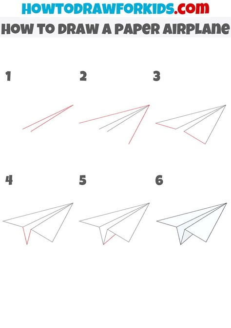 how to draw a paper airplane step by step Paper Airplane Steps, Paper Airplane Drawing, Airplane Doodle, Holiday Handprint Art, Airplane Craft, Paper Airplane Tattoos, Flowers Paper Craft, Paper Figures, Plane Drawing