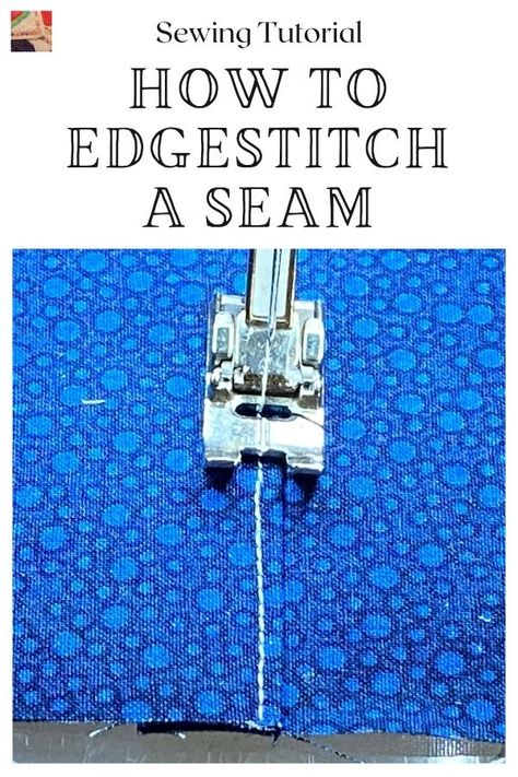 Learn how to properly edgestitch a seam in order to hold seams together or to keep the fabric down. This can also be done as a decorative stitch. Overcast Stitch Sewing Machine, Sewing Elastic, Beginner Sewing Projects Easy, Quilting Tips, Sewing Projects For Beginners, Easy Sewing Projects, Sewing For Beginners, Learn To Sew, Free Sewing