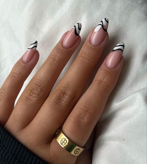 Black And White Nail, Black And White Nail Designs, Black And White Nails, White Nail Designs, White Nail, White Nails, Manicure, Nail Designs, Nail Polish