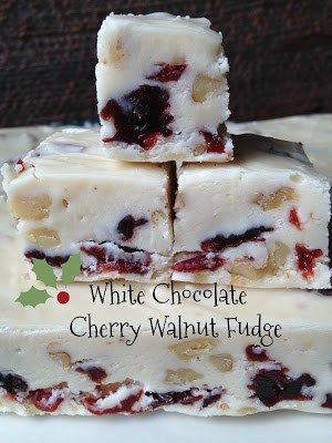 Best Fudge Recipes, Cherry Fudge, Best Fudge, White Chocolate Cherry, Peppermint Fudge, Walnut Fudge, Fudge Flavors, White Chocolate Recipes, White Chocolate Fudge