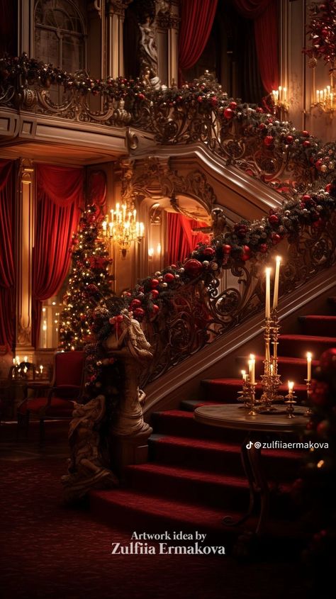 French Castle Interior, Holiday Chaos, Beautiful Christmas Cards, Christmas Interiors, Christmas Room Decor, Christmas Room, Luxury Homes Interior, Christmas Mantels, Victorian Christmas