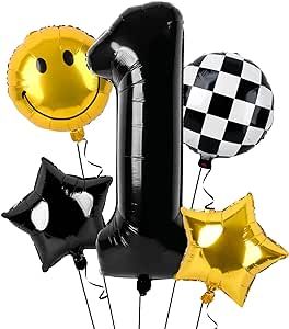 Dripykiaa 5Pcs One Happy Dude Balloon Set 40” Black One Year Old Balloon Bouquet for First Birthday Smile Face Foil Helium Balloons Birthday Party Decorations Party Supplies Backdrops for Boy Happy Dude Birthday Theme, One Cool Dude Birthday, First Birthday Party Theme Ideas, One Happy Dude Party, One Happy Dude First Birthday, Bday Theme Ideas, Dude Birthday Party, One Happy Dude Birthday, One Cool Dude