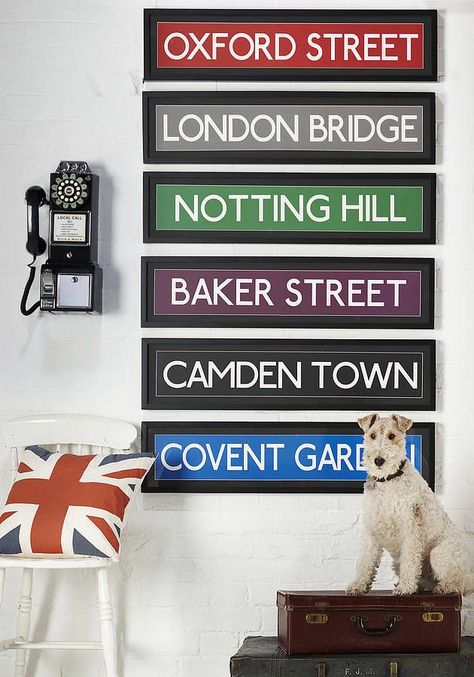 British Bedroom, Make A Frame, London Decor, London Bedroom, British Decor, Oxford Street London, London Theme, Room London, London Baby