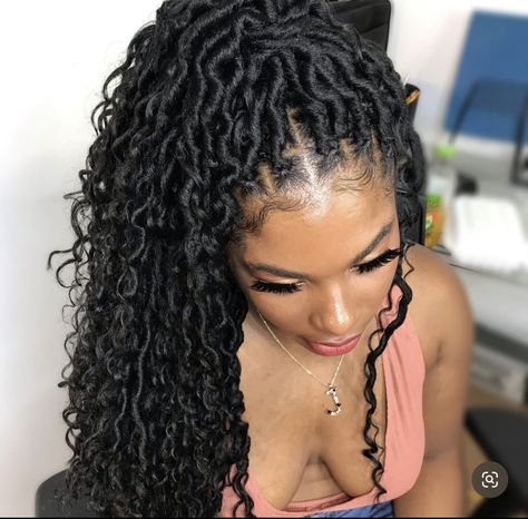 Braids With Curly Hair, Locs Short, Curly Faux Locs Crochet, Goddess Locs Crochet, Crochet Locs, Curly Faux Locs, Locs Crochet, Faux Locs Hairstyles, Box Braids Hairstyles For Black Women