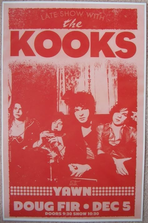 Indie Music Posters, Posters Music, Indie Movie Posters, Music Wallpapers, Movie Posters For Sale, Poster Club, Vintage Music Posters, The Kooks, Gig Poster