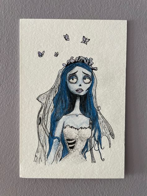 Corpse Bride Acrylic Painting, Corpse Bride Art Draw, The Corpse Bride Drawings, Corpse Bride Silhouette, Drawing Corpse Bride, Corpse Bride Sketch, Corpse Bride Painting, Corpse Bride Drawing, Bride Drawing