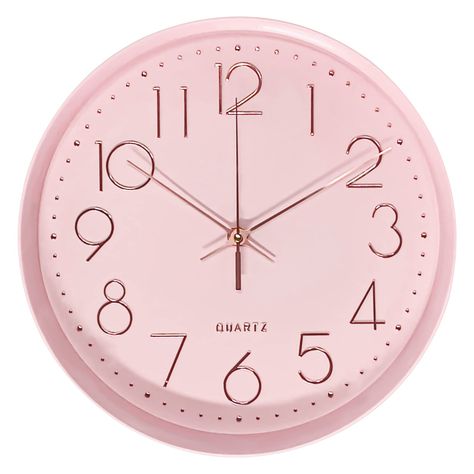 Pink Clocks, Bedroom Wall Clock, Living Room Nursery, Pink Home Decor, Office Bathroom, Pink Kitchen, Pink Wall, Clock Decor, Large Wall Clock