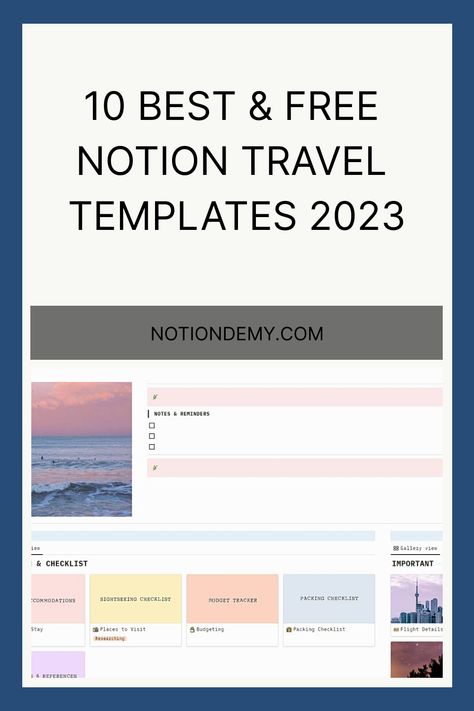 And, you won’t have to break the bank as there are free Notion travel templates for the taking — if you know where to look. Notion Travel Template, Vacation Planner Template, Travel Packing Essentials, Travel Planner Template, Life Planner Organization, Free Daily Planner, Template Notion, Notion Planner, Weekly Planner Free