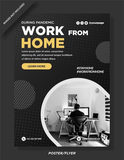 Work from home poster design premium | Premium Vector #Freepik #vector #homestay #isolation #be-safe #modern-poster Work From Home Poster Design, Work From Home Poster, Home Poster Design, Work From Home Business, Home Poster, Modern Poster, Home Business, Work From Home, Premium Vector